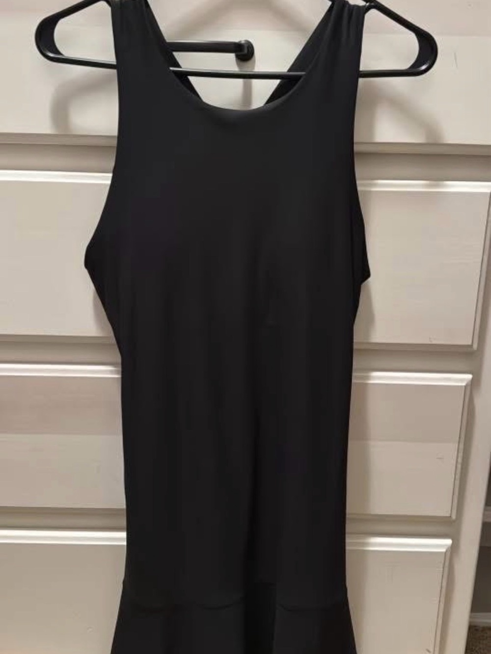 Sleek Black Midi Dress - Minimalist Sleeveless Design